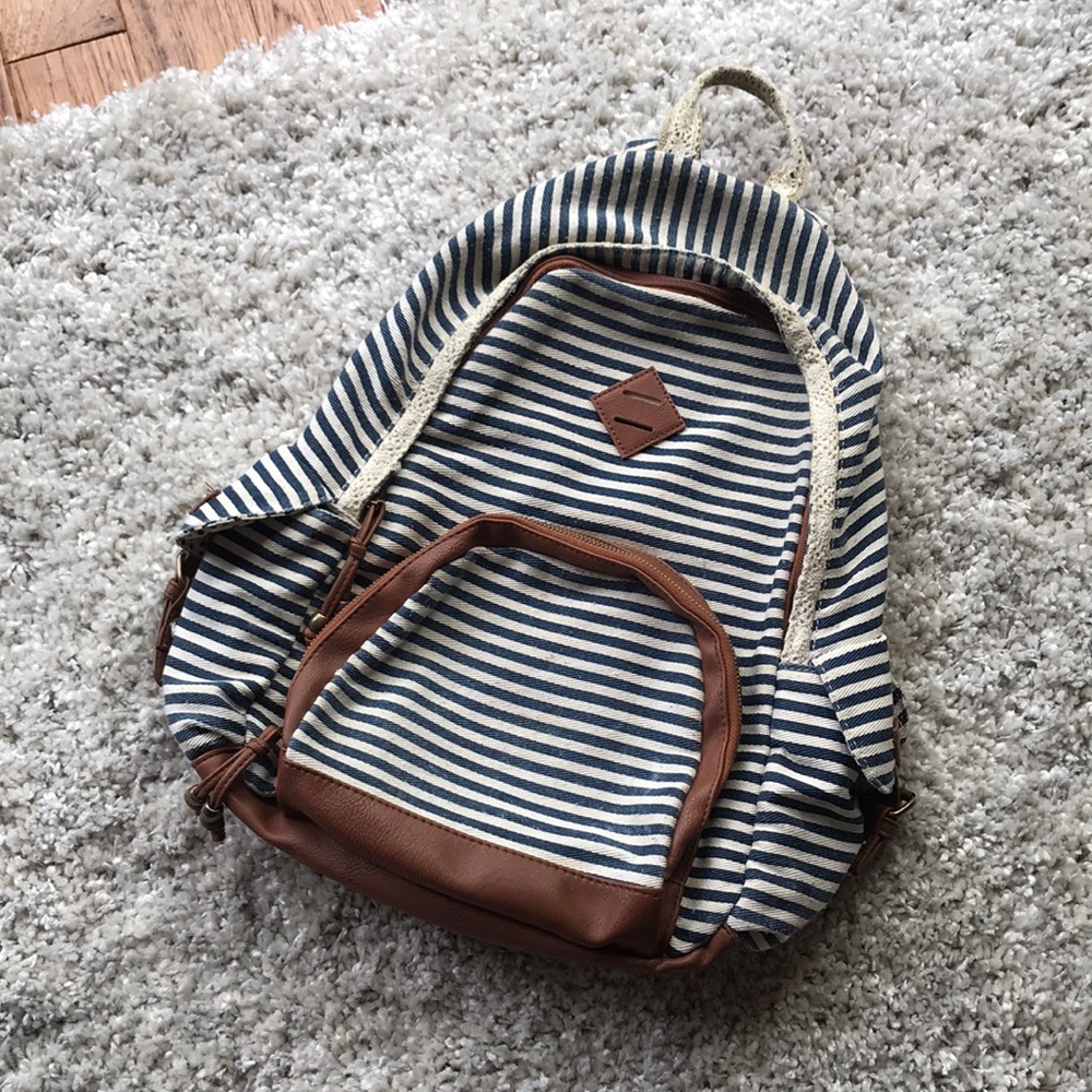Blue Striped Backpack